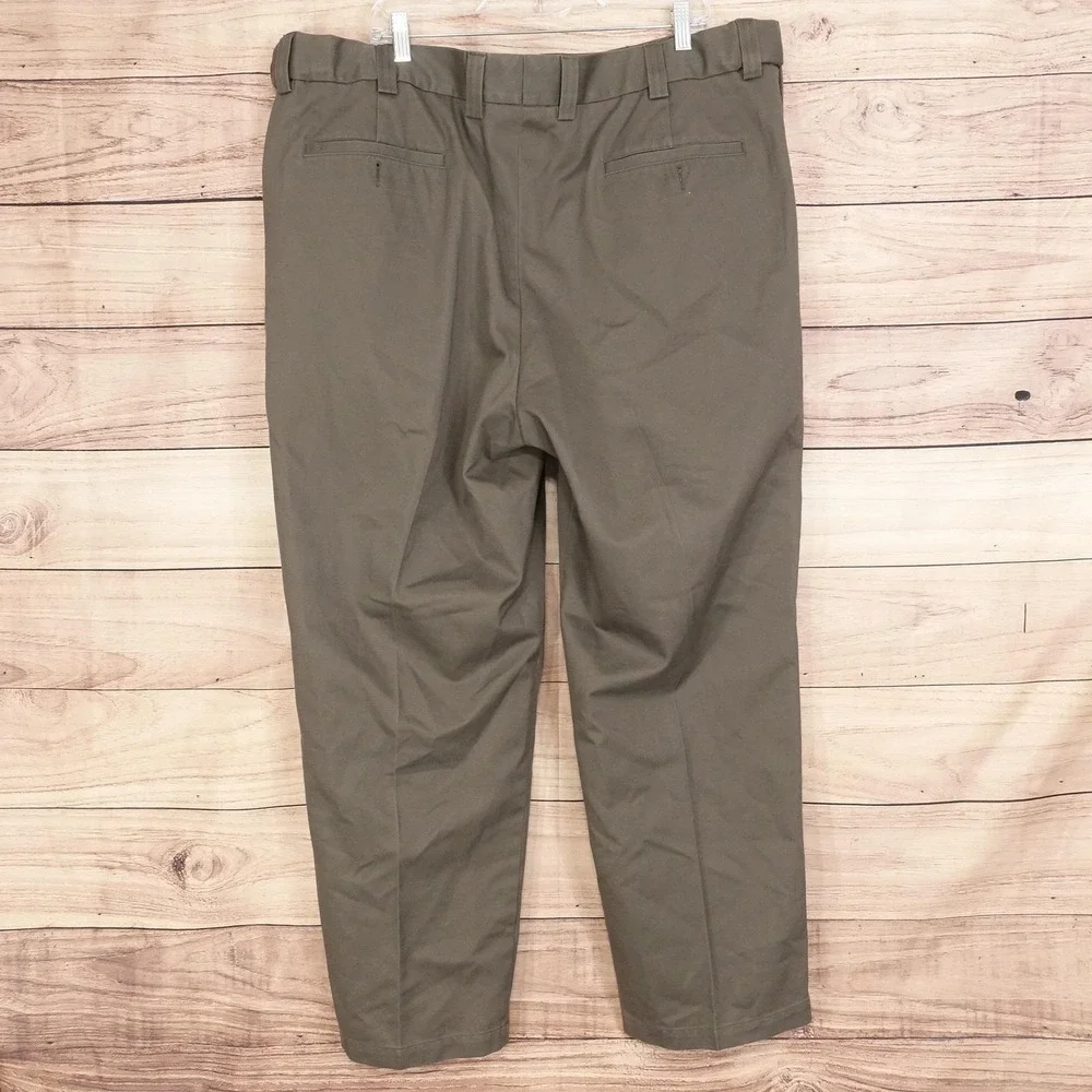 Oak Hill Chino Pants Mens 44x30 Big & Tall Relaxed Fit Pleated